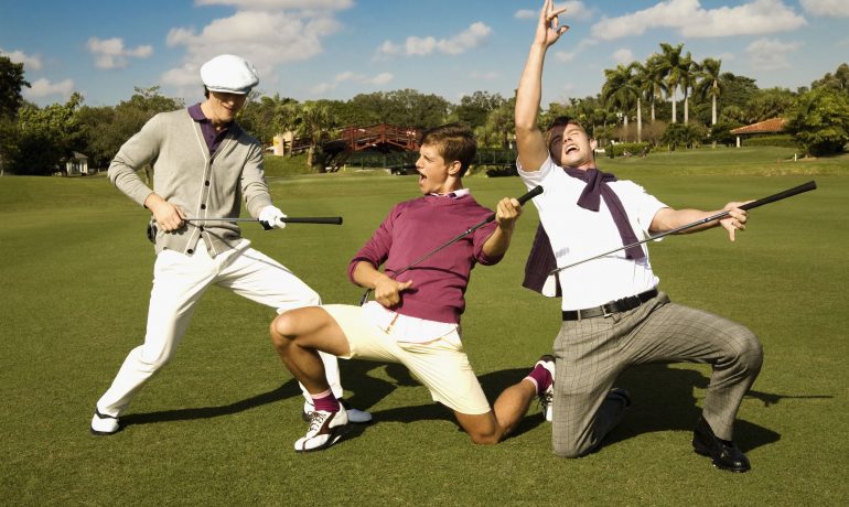 Stock photo - golfers dancing