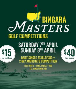 Bingara Masters Golf Competitions