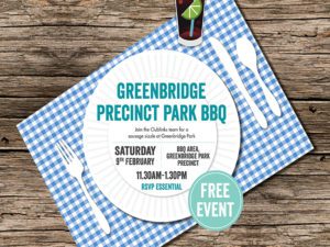 Greenbridge Precinct Park BBQ Invite
